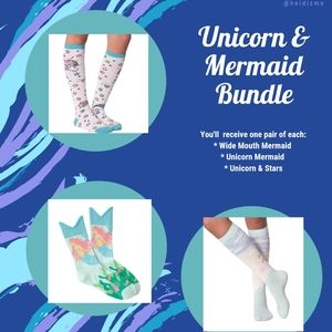 ๐K.BELL Women's Mermaid/Unicorn Sock Bundle